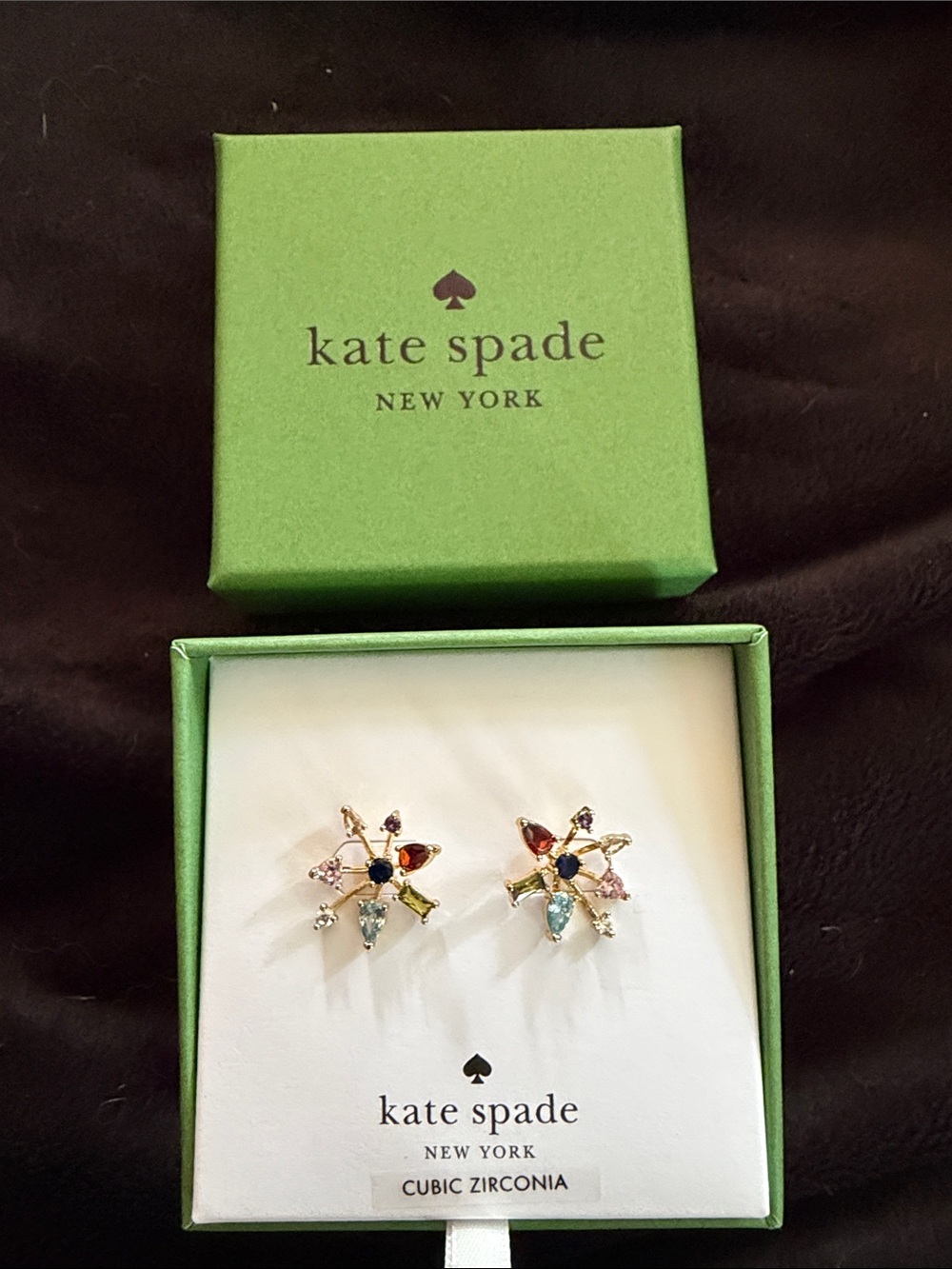 kate spade Gold-Tone Multicolor Gem Starburst Stud Earrings